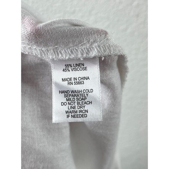 Cynthia Rowley White Linen Blend Tassel Hem Cropped Pull-On Pants Sz 2X Coastal - Picture 7 of 7